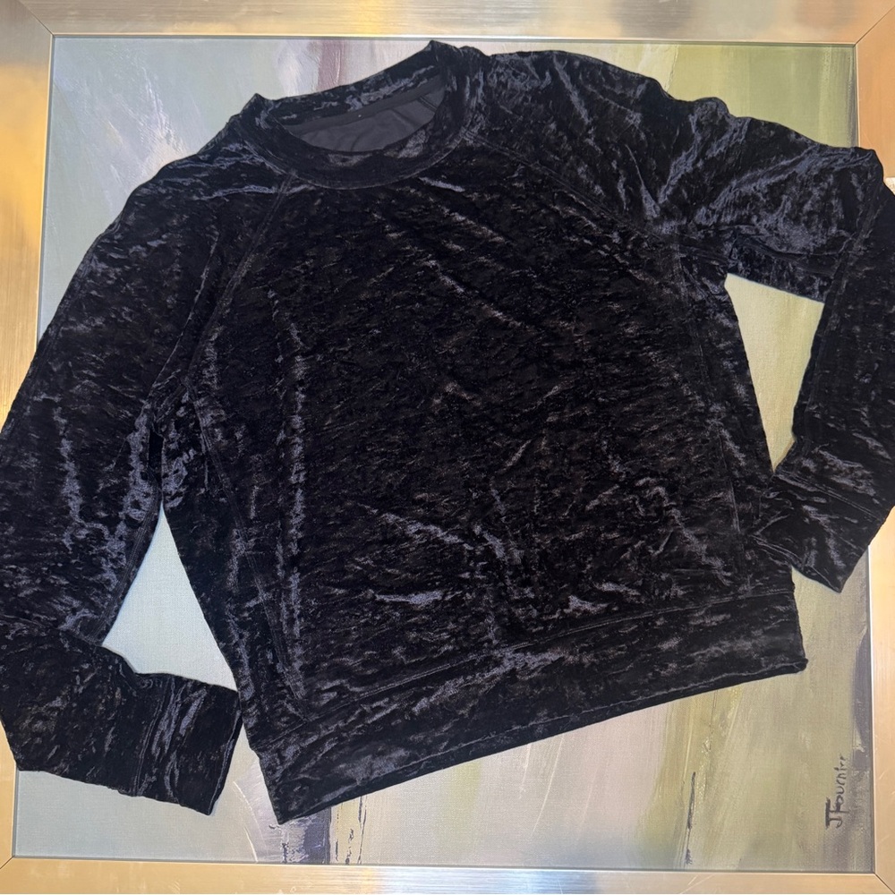 Lululemon Black Crushed Velour Sweatshirt